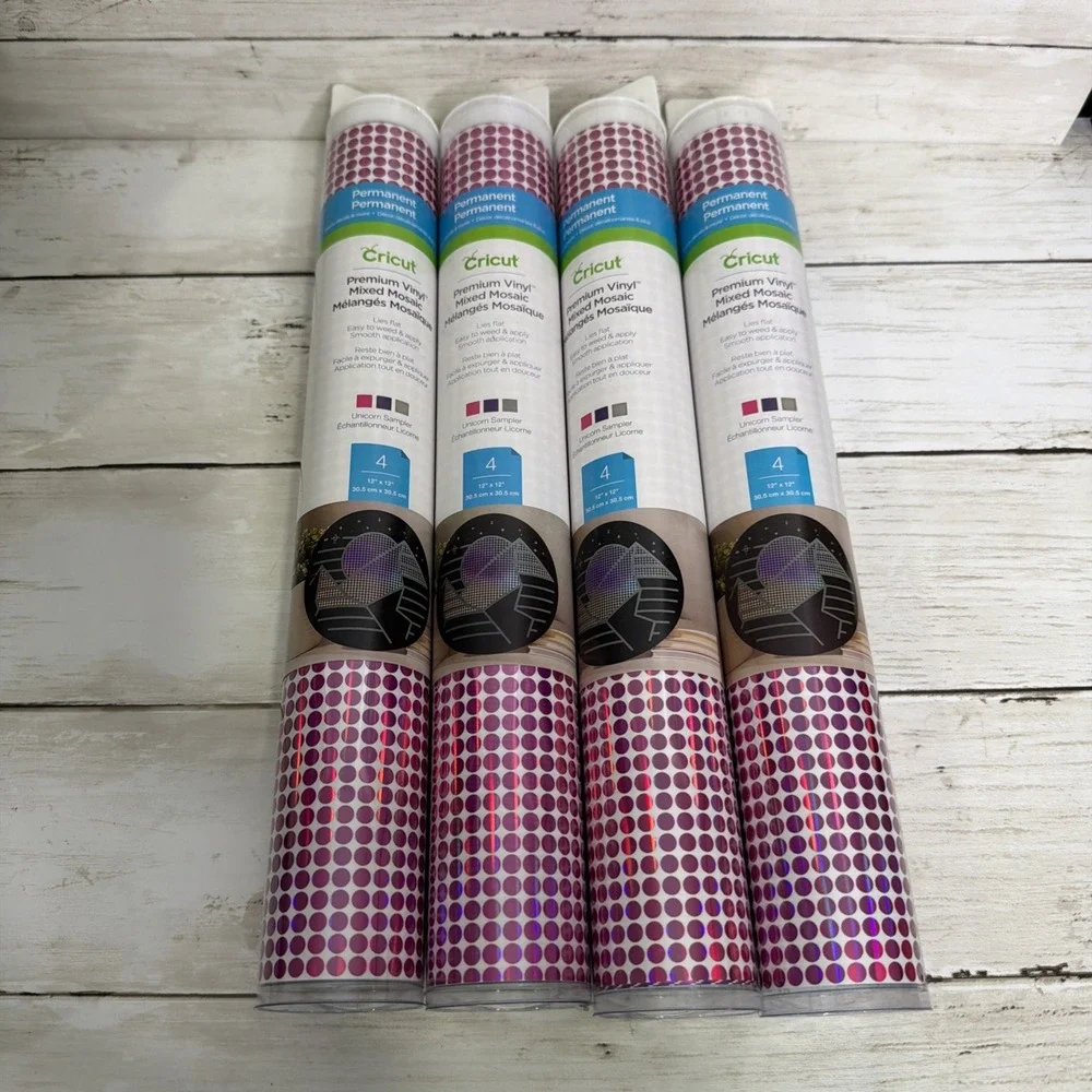 Cricut Permanent Premium Vinyl Mixed Mosaic Unicorn Sampler Lot Of 4